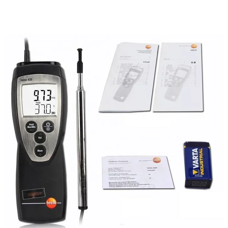 

Compact Testo 425 Thermal Digital Anemometer with Flow Probe Order-Nr. 0560 4251