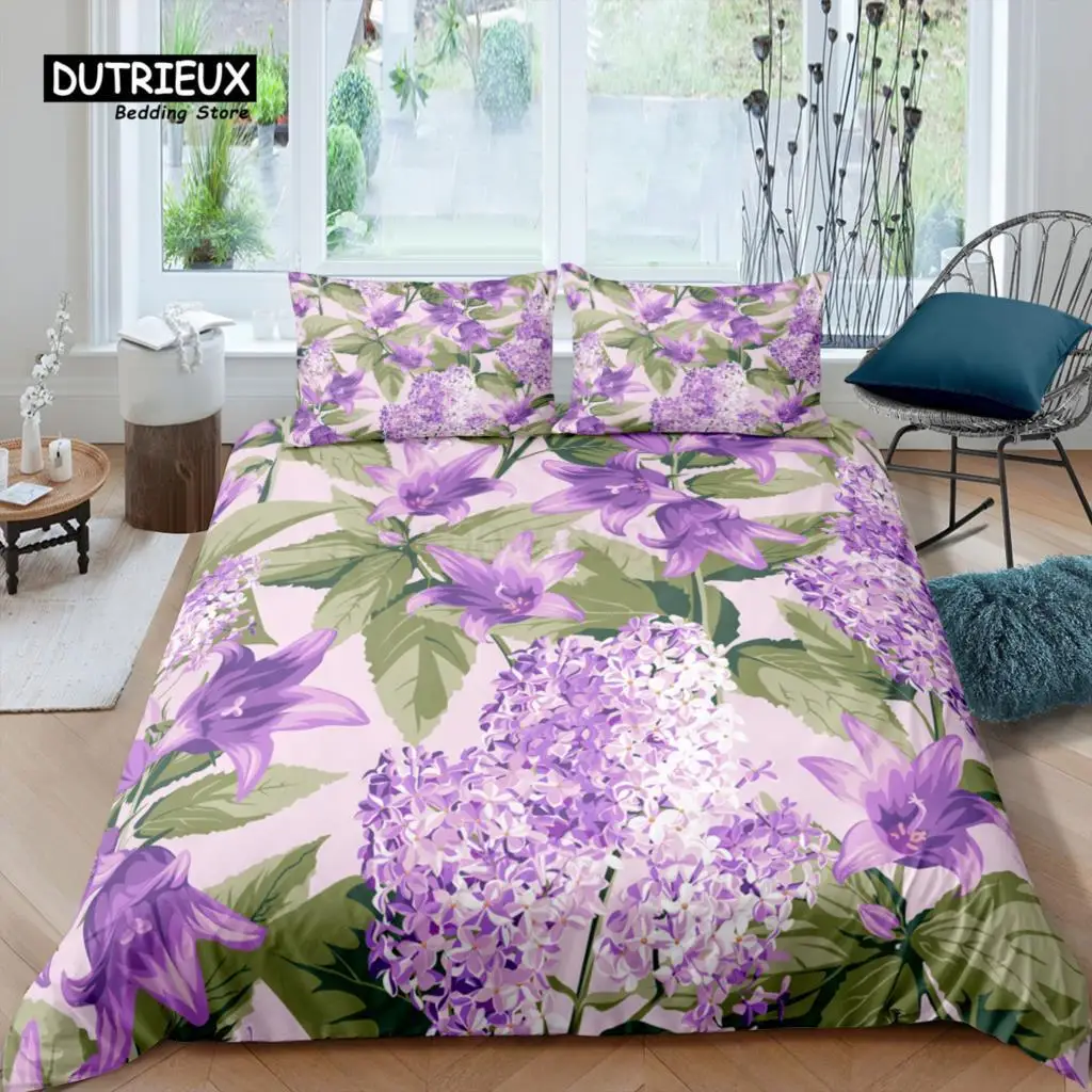 Home Living Luxury 3D Lilac Bedding Set Duvet Cover Set Pillowcase Kids Bedding Set Queen and King EU/US/AU/UK Size