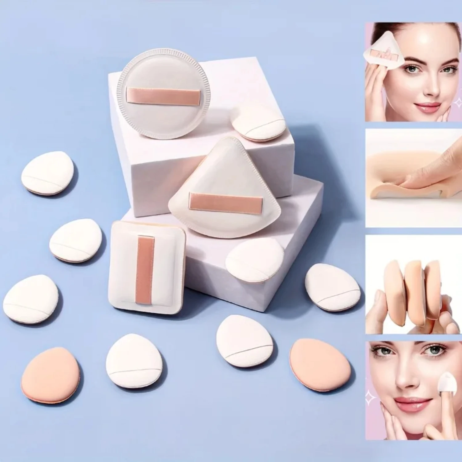 

13 PCS Makeup Puff , Finger Sized Puffs, Cosmetic Puff Foundation Powder Sponge Puff Beauty Tools Women Makeup Accessories