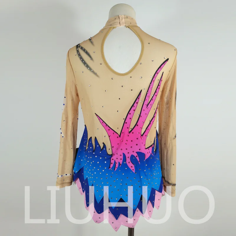 LIUHUO justaucorps de gymnastique rythmique Performance de pom-pom girl compétitif pour enfants BD529