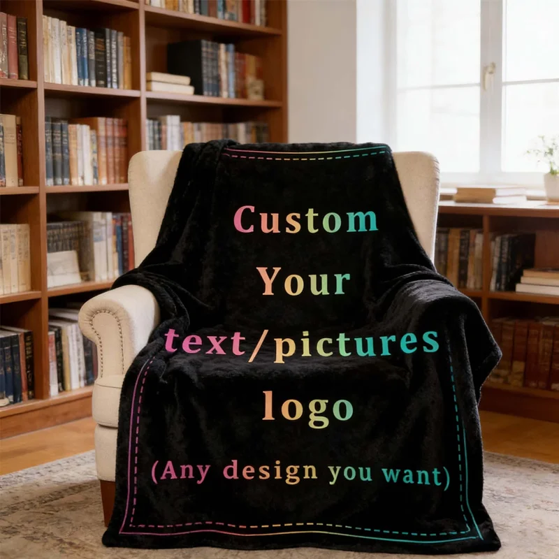 Personalized Custom Flannel Blanket Customized Photo Image Blanket Soft Cozy For Beds Sofa Camping Gift Blanket Home Blanket