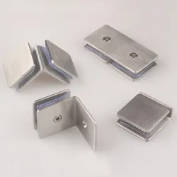 304 stainless steel glass partition code glass to wall 90 degree single side corner code bathroom fixed clamp wall clam(DG1362A)