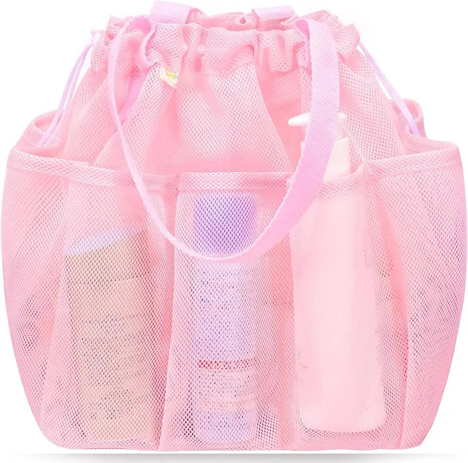 Large Portable Mesh Shower Caddy for Travel and Gym