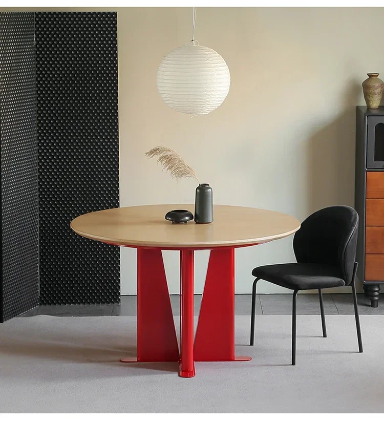 

Italian round dining table modern minimalist designer creative dining table round restaurant high-end dining table