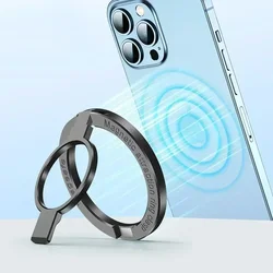 Ultra-thin Cell Phone Ring Holder Magnetic Ring Rotatable Foldable Kickstand Magnet Grip Desktop Stand for MagSafe IPhone 15 14