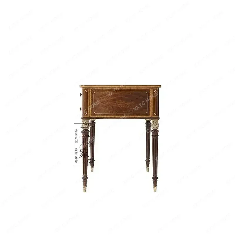 XXSolid wood computer desk student desk home study retro bedroom desk