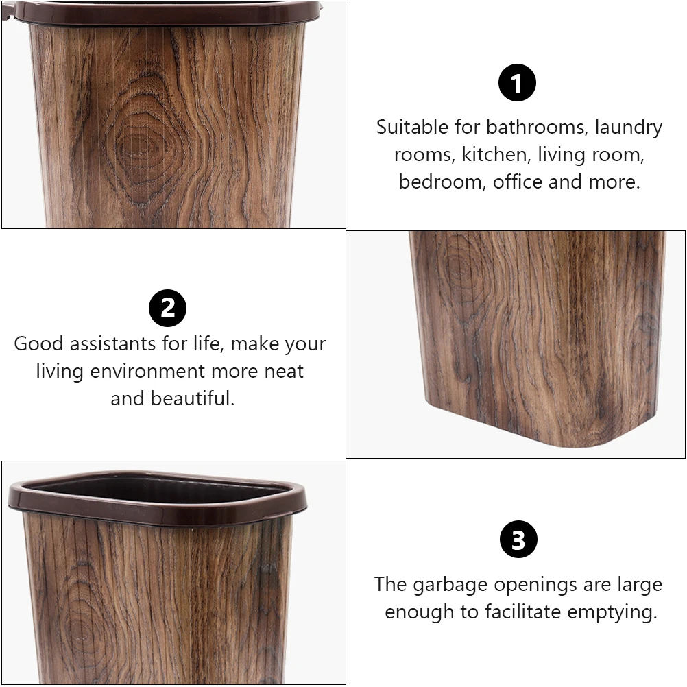 

Rectangular Plastic Trash Can Home Waste Container Rubbish Small Bathroom Storage Pp Environmental Protection Material Office
