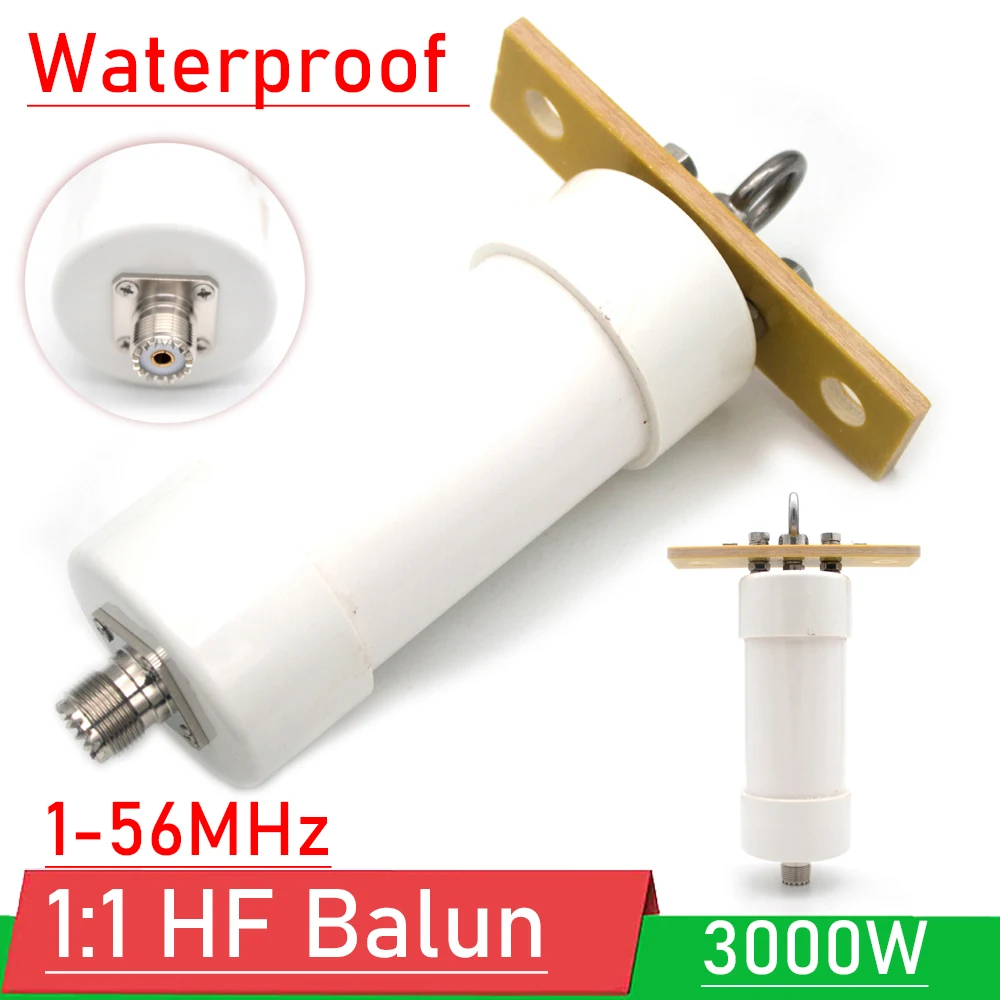 

1:1 Balun 3000W 1-56MHzz High poweHF Balun for SSB HAM horizontal short wave antenna inverted v positiveV Antenne