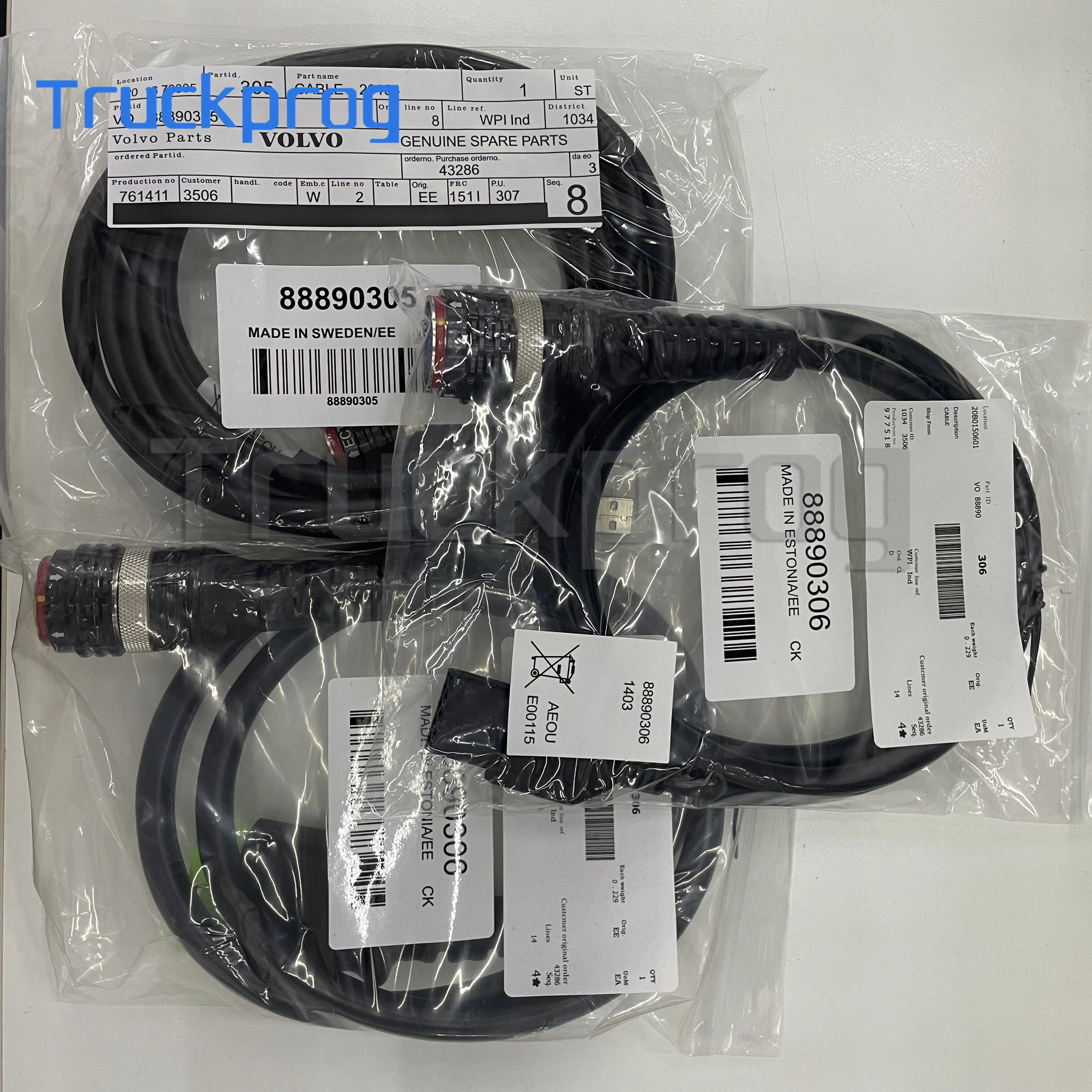 16 Pin OBD+USB+8 Pin FCI Cables for 888900300 Vocom Vocom II for Renault /UD/MACK Excavator Truck Bus Diagnostic Tool