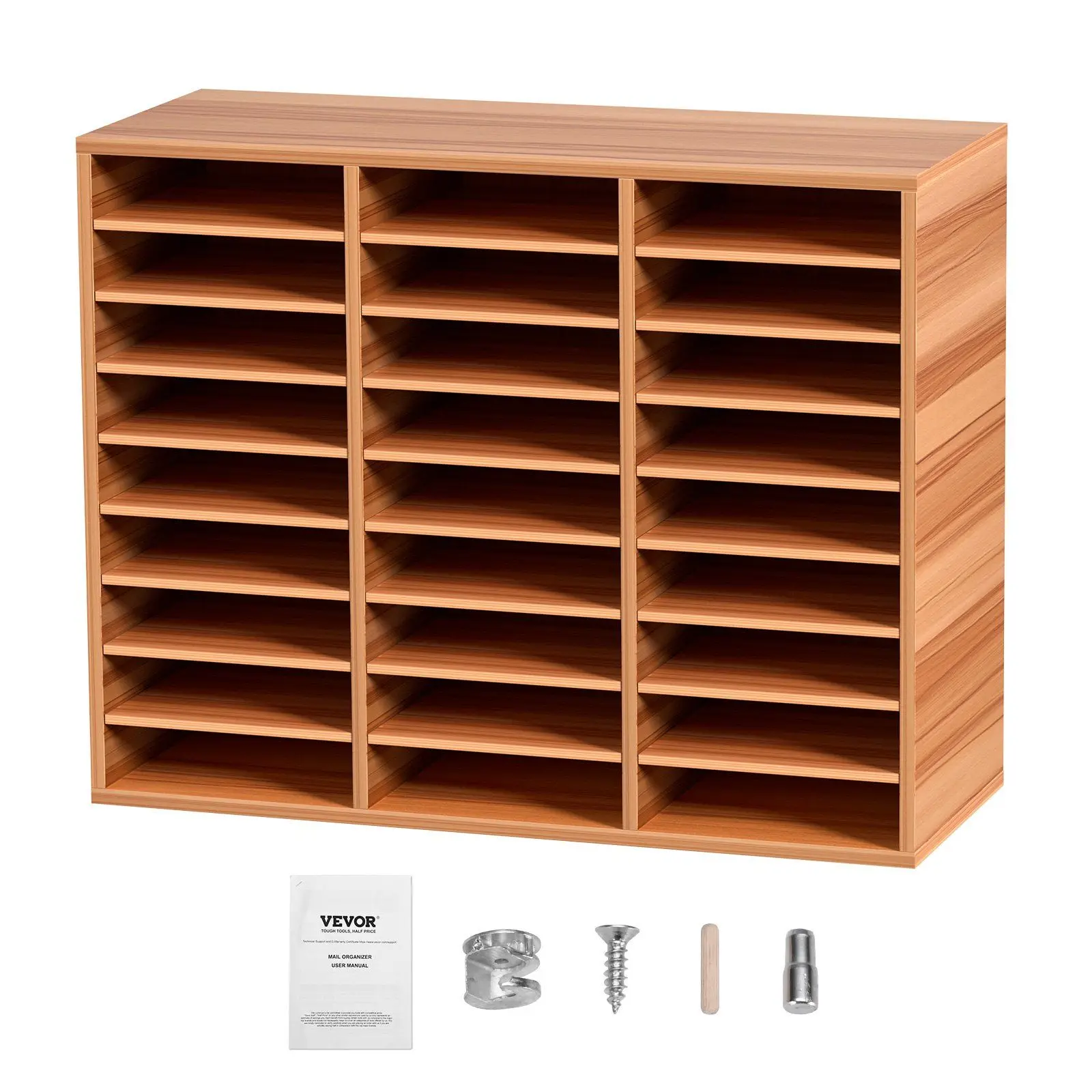 

Tall Item Friendly 27-Compartment Organizer Removable Shelves 9.2x11.1x2.2in per Section MDF Build for Heavy Use