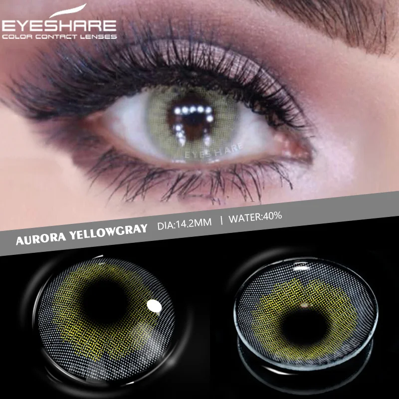 EYESHARE Colored Contact Lenses Eyes Natural 2pcs Cosmetic Blue Green Colored Contact Lens Beautiful Pupil Yearly Eye Color Lens