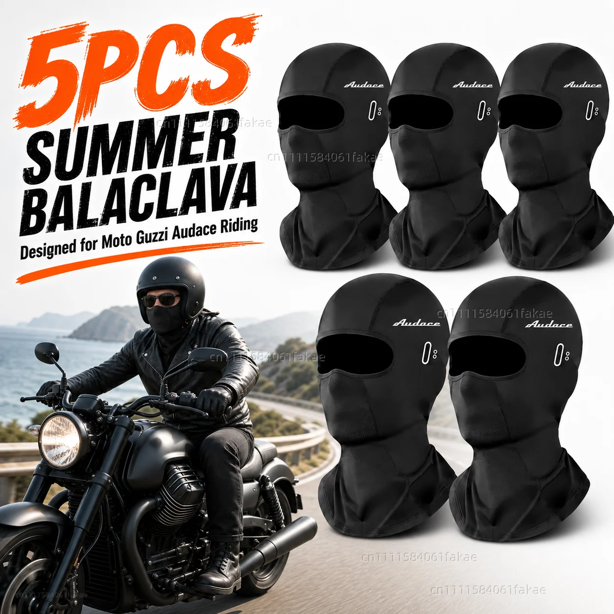 

5PCS Motorcycle Balaclava Summer UV Protection Glasses Face Breathable Hole For Moto Guzzi Audace 2015-2020 Cruiser Riding Gear