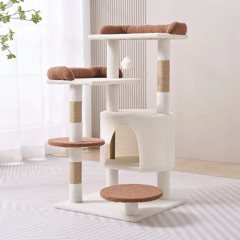 Castle cat climbing frame, cat villa, cat nest, cat tree, cat climbing pole, multi-layer cat jumping platform, cat frame view 3