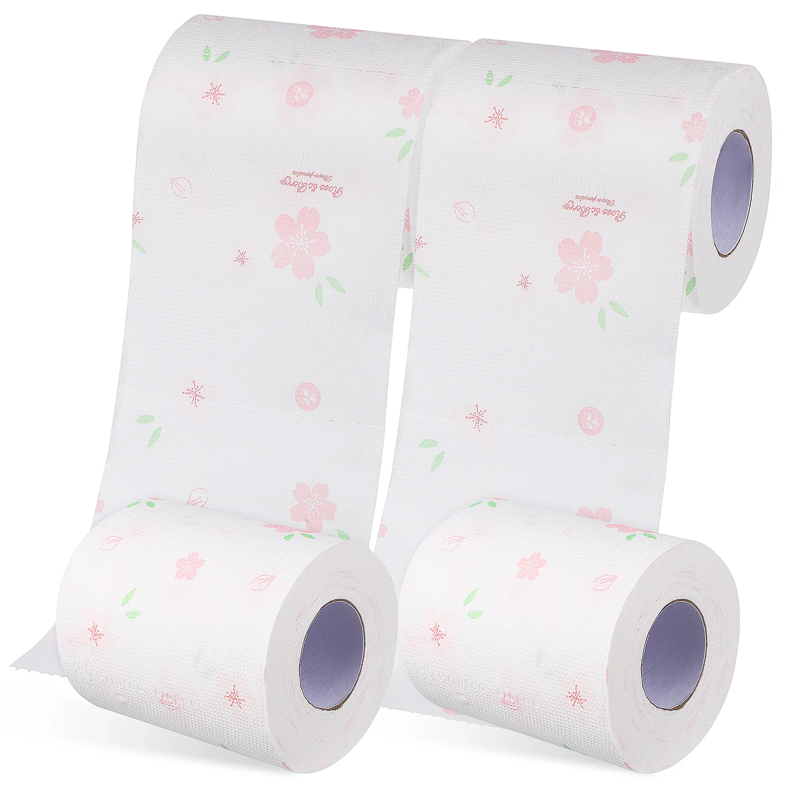 4 Rolls Lightweight Toilet Paper Flower Napkins Printed Bath Tissues for Neighbors Bathroom Supplies Decorative Face