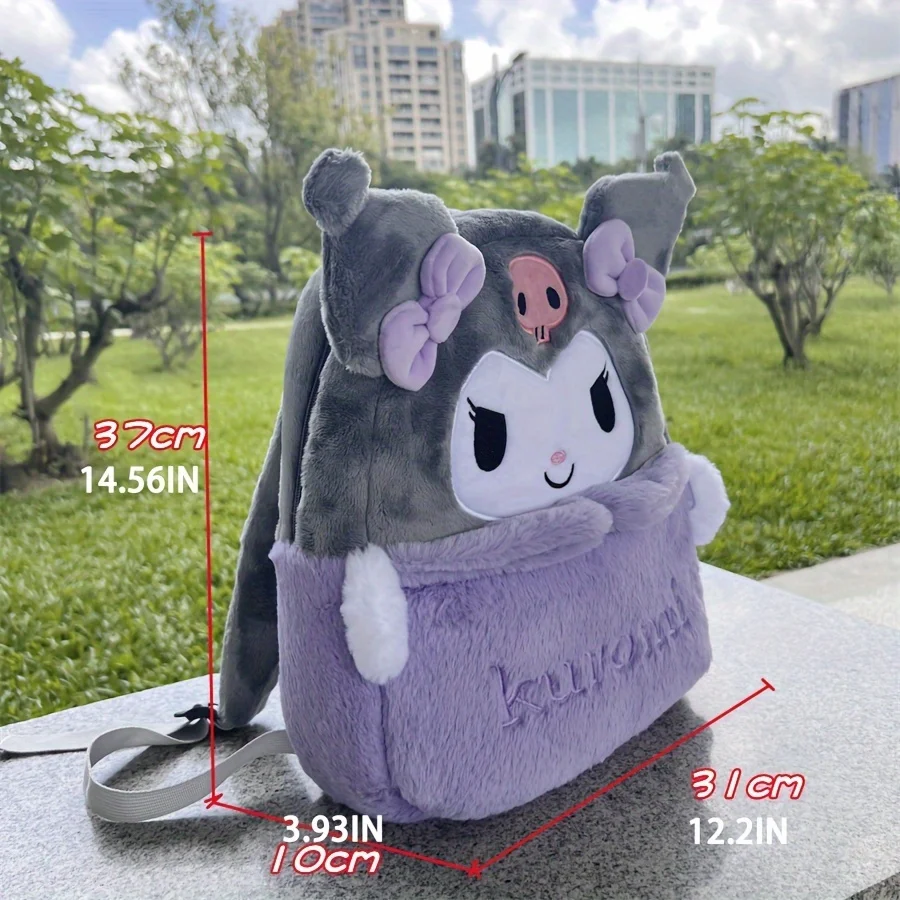 Kuromi & My Melody girls Plush Backpack Large Capacity Versatile Design Ideal Gift For Holidays And Everyday Use