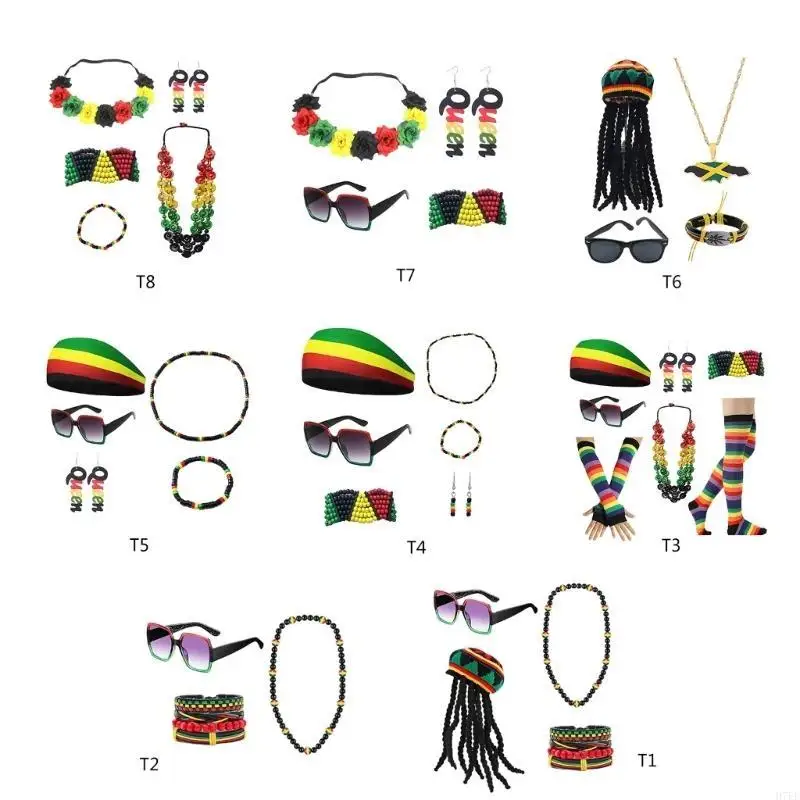Juneteenth African Jewelry Dangle ต่างหูเจาะดอกไม้แว่นกันแดดถักเปียหมวกจาเมกาเครื่องแต่งกายแอฟริกันเครื่องแต่งกาย H7EF
