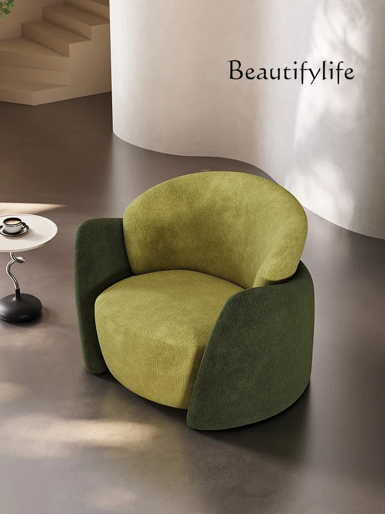 A44 Italian light luxury sofa leisure recliner fabric minimalist style home living room balcony bedroom chair