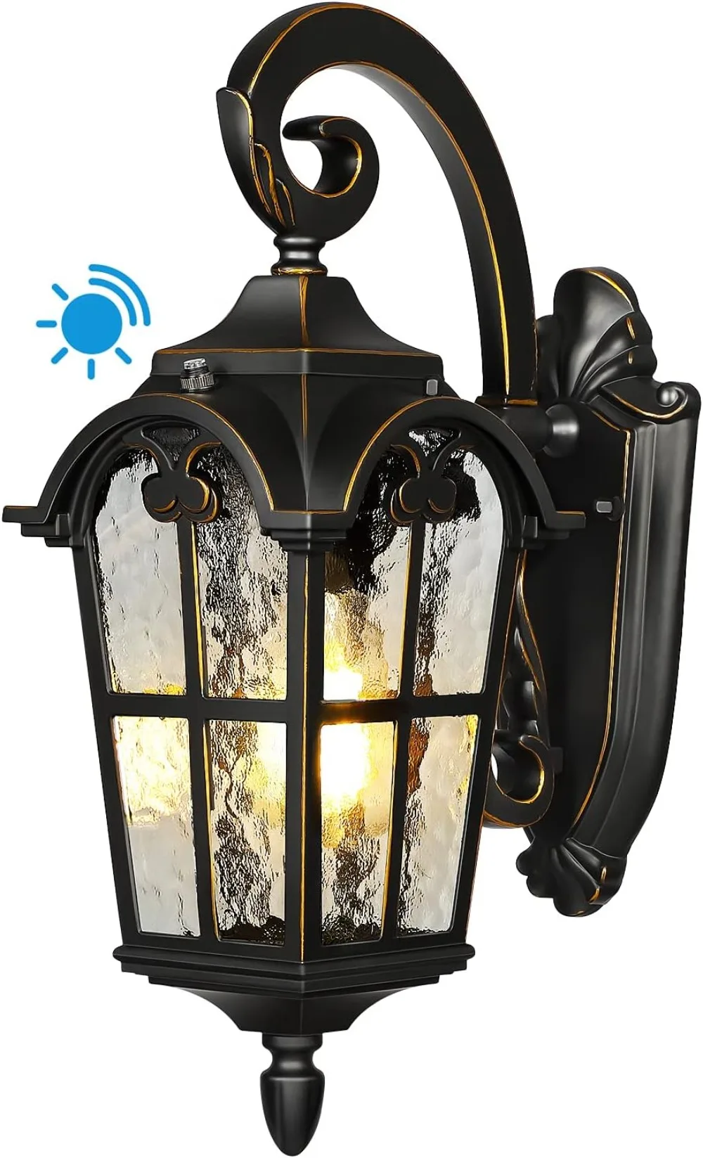 

Dusk To Dawn Outdoor Wall Light Built-in Sensor Black Roman Outside Wall Lantern for House Garage Patio Waterproof