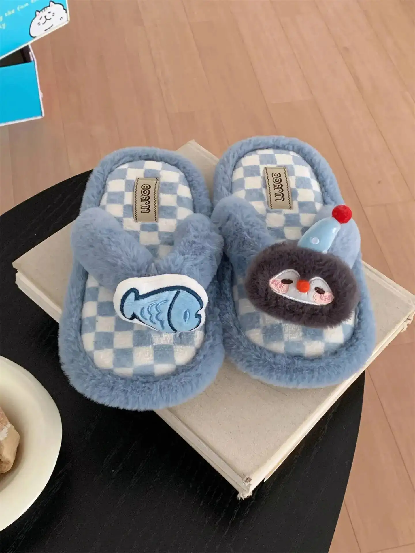 

Women Home Slippers 2025 Autumn Winter Women's Cute Slippers Furry Flip Flops Anti Slip Indoor Household Casual Plush Sandals