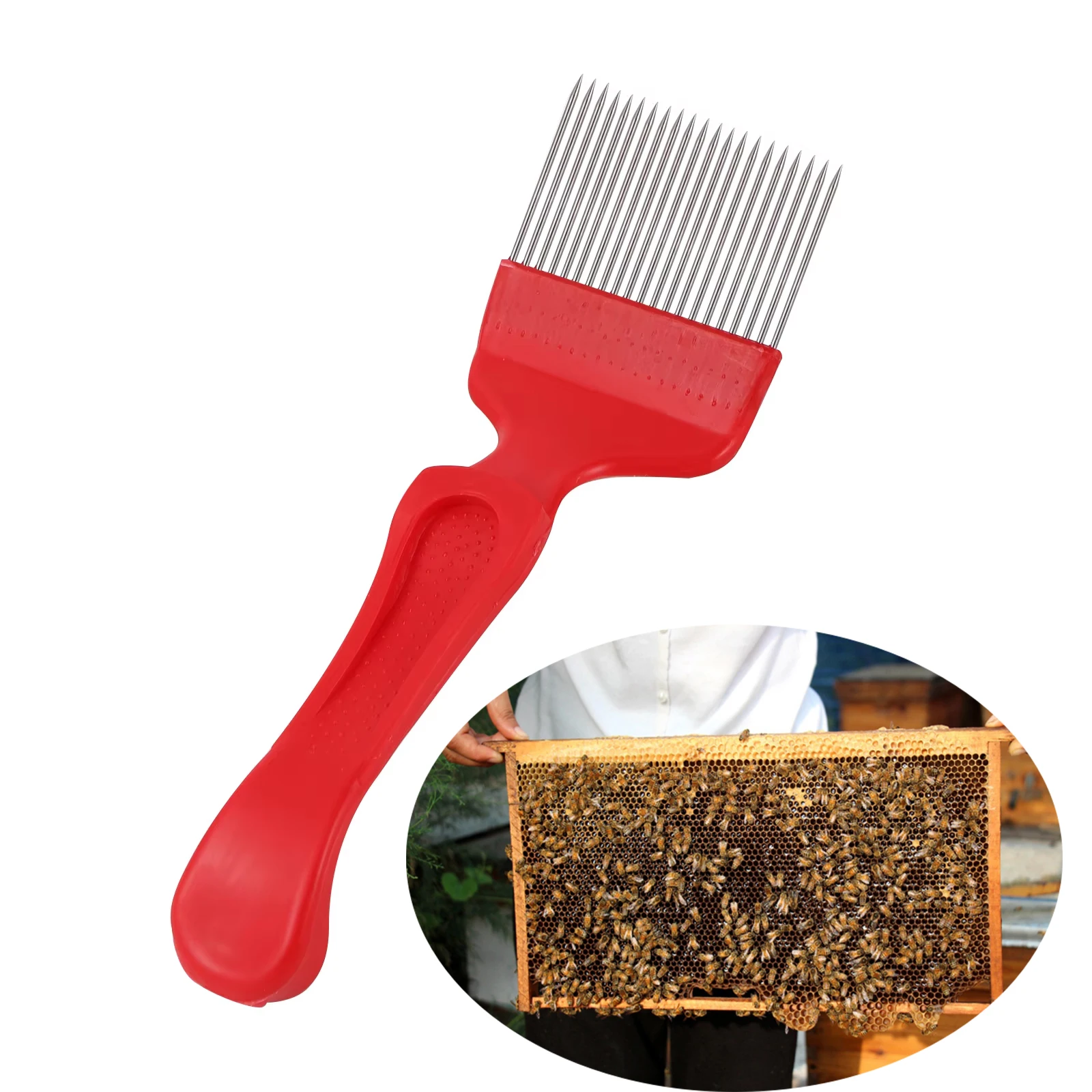 Beekeeping Tools 21 Pin Straight Needles Uncapping Forks handle Stainless Steel Honey Sparse Rake Shovel Comb Bee Equipment New