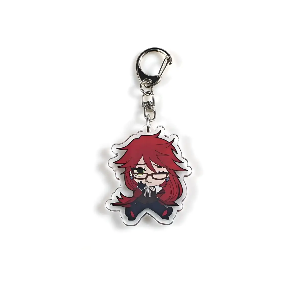 Black Butler Acrylic Cartoon Anime Pendant Keychains Holder Car Key Chain Key Ring Phone Bag Hanging Gifts Accessories