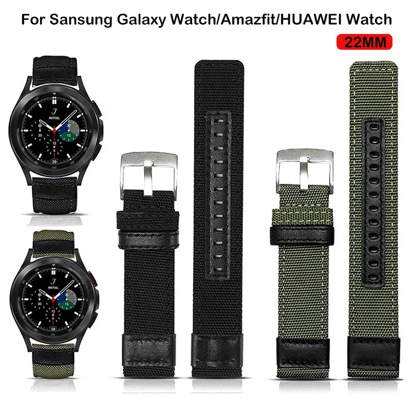 Ремешок нейлоновый для Samsung Galaxy Watch 3 45 мм 46 мм Gear S3 Frontier/Classic Correa 22 мм, браслет для Huawei Watch GT 2 3 Amazfit