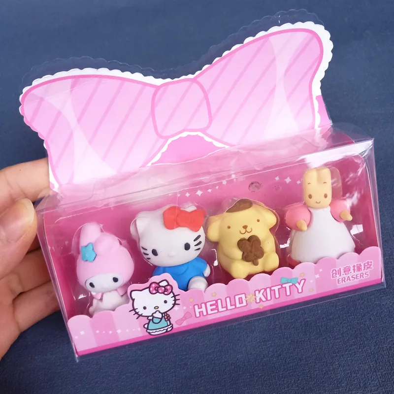 Cute Cartoon Sanrio Hello Kitty My Melody Cinnamoroll Kuromi Eraser Boxed Eraser Student Stationery Stationery Gift