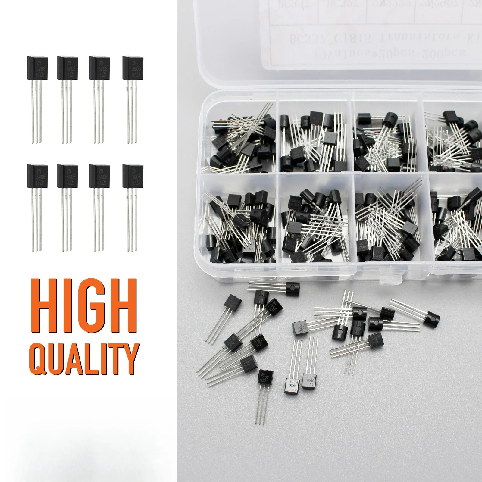 200 Stück TO-92 PNP NPN Transistor Kit BC337 BC327 2N2222 2N2907 2N3904 2N3906 S8050 S8550 A1015 C1815 DIY Elektronik Kit