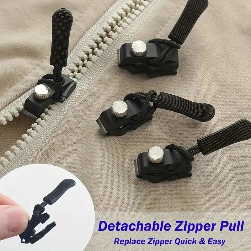 24PCS Detachable Zipper Head Fixer Quick Instant Zipper Repair Kit Universal Replacement Zipper Slider Pull for Jacket Bag Coat