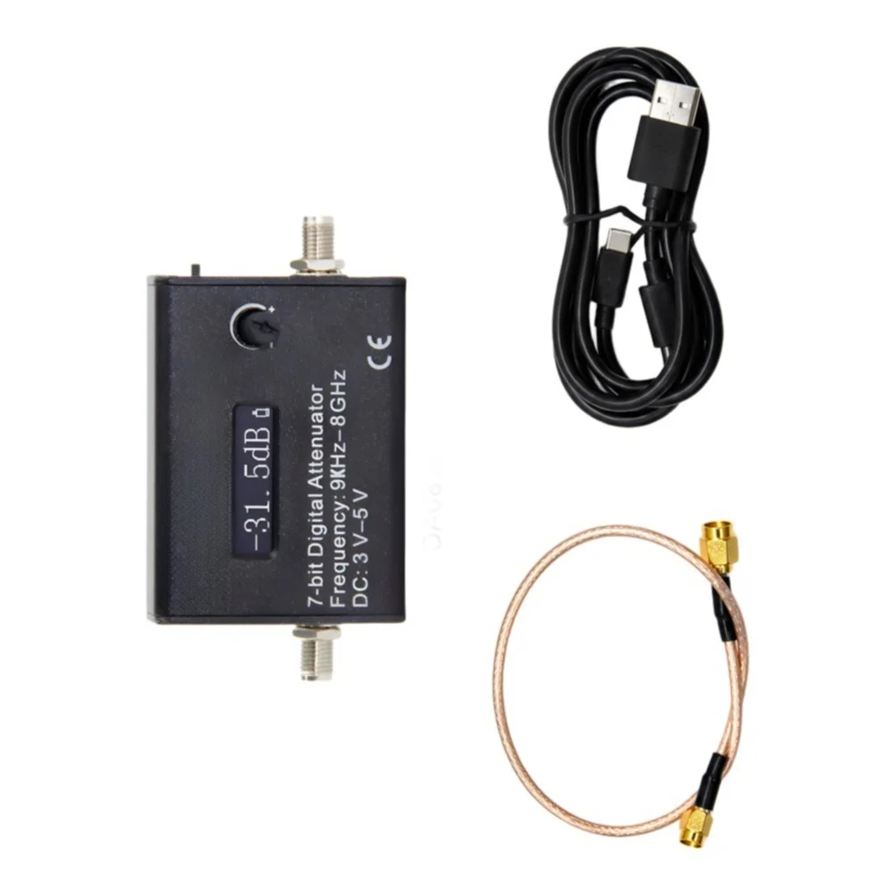 Wideband RF Module RF Attenuator Module 0-31.5 DB Range 0.5 DB Step Size Rotary Knob Control Metal Housing Design