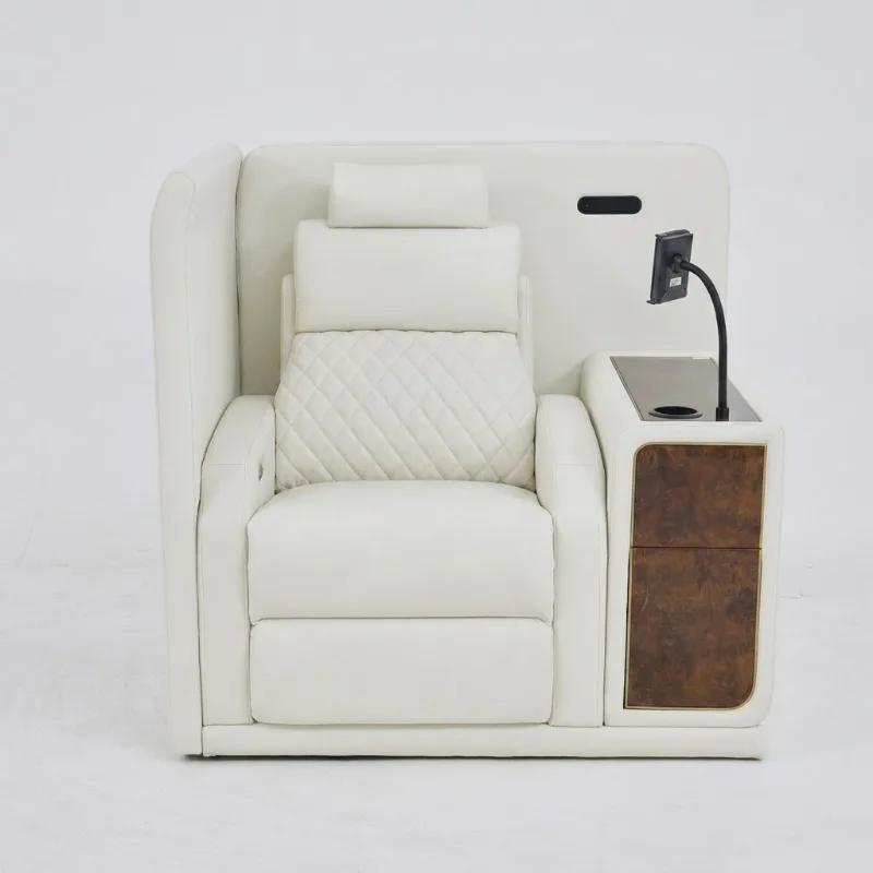 Customized Private Custom Home Theater Audio and Video Room Leather Sofa Living Room Electric Function American High-end Semi-gr