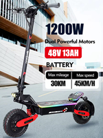 2025 EU New 1200W Motor 48V 13ah Electric Scooter with 11 Inch Tires, Maximum Speed of 45 km/h, Range of 30km Scooter