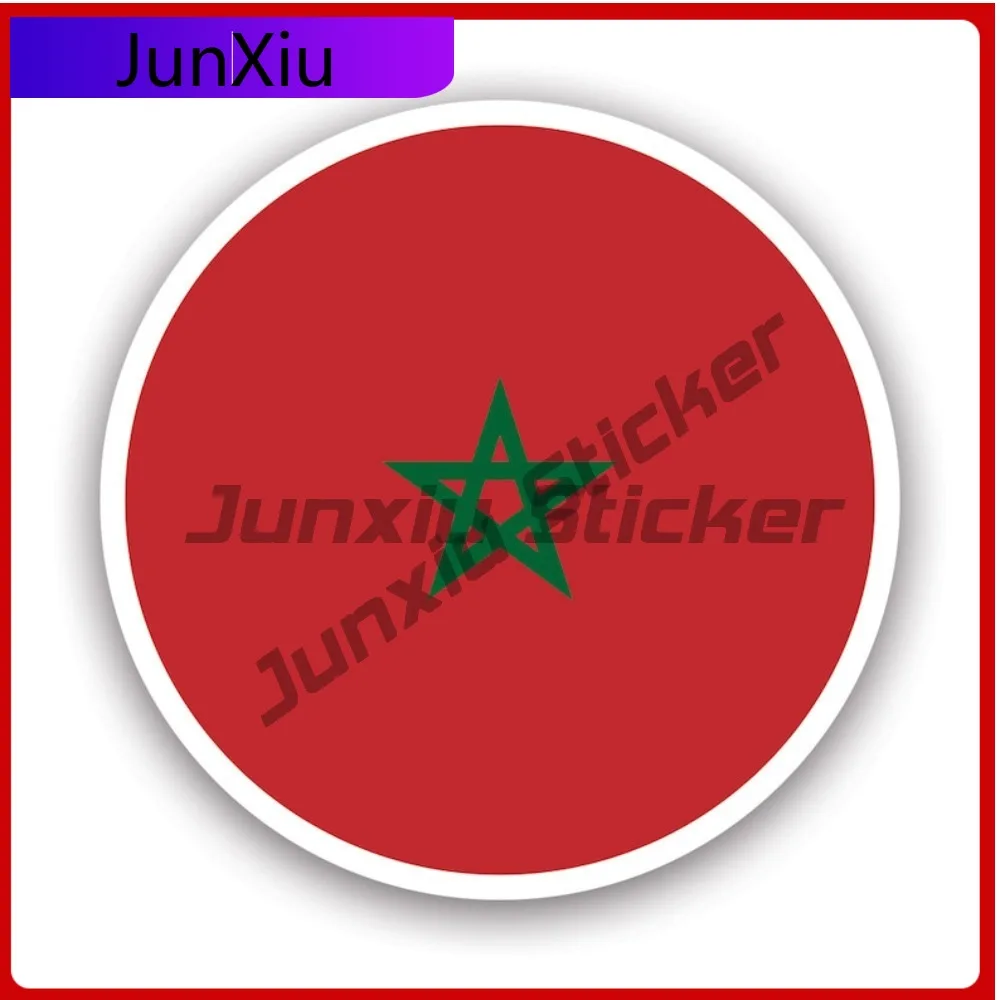 

Round Moroccan Flag Stickerwaterproof Outdoor Decalsmorocco Funny Bumper Waterproof Vinyl Decal For Campers Sticker Fun Fun