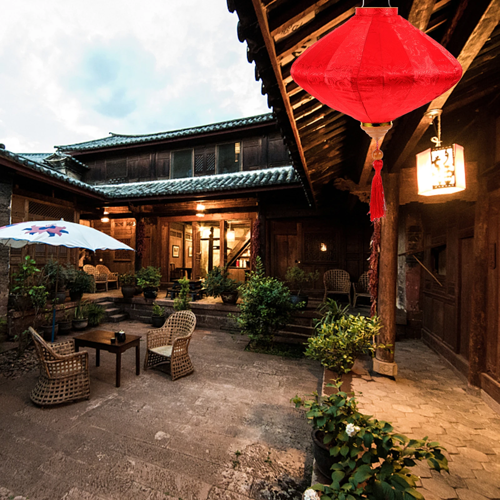 

Pink 12 Large Red Lantern Hanging Decor Chinese Festival Vietnamese Solar Outdoor Chinese Hanging Lantern Lighting