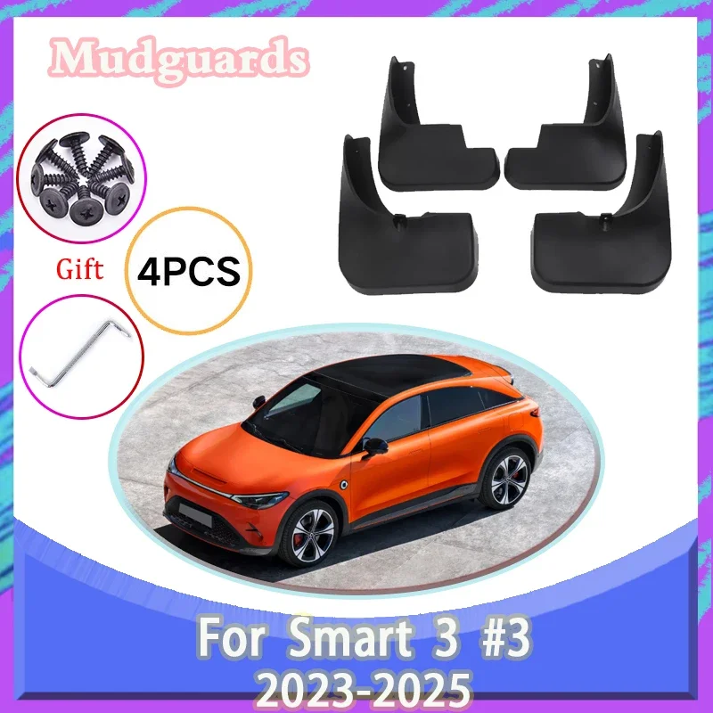 

Car Mudguards For Smart 3 Brabus Accessories Smart3 Smart #3 2023-2025 2024 Fenders Splash Guard Mud Flaps Anti-mud Tuning Tools