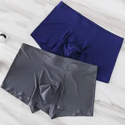 Men Short Seamless Underwear Male Panties Size Mens Shorts Sexy Transparent Ultra-thin Ice Silk Underwear