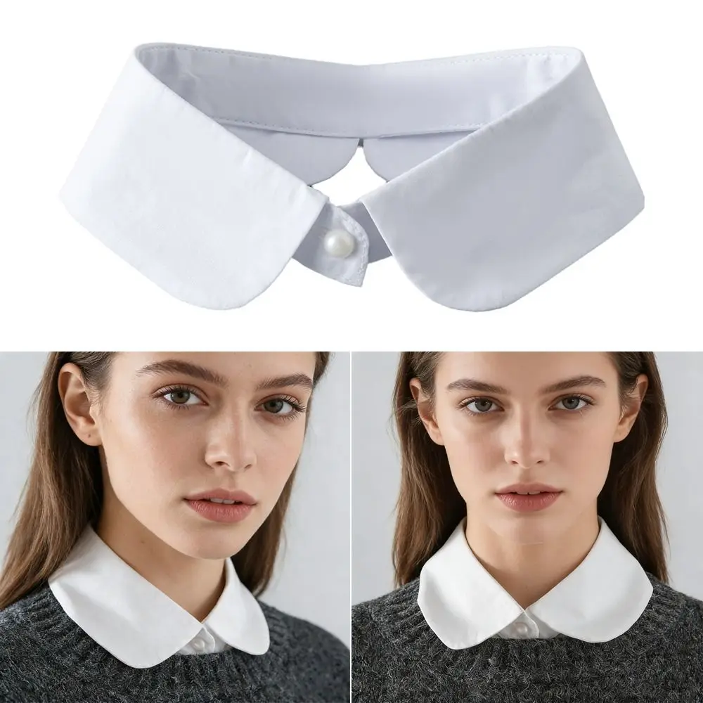 Fashion Detachable Fake Collar White Black Cotton False Collar Neckline Blouse Sweater Shirt