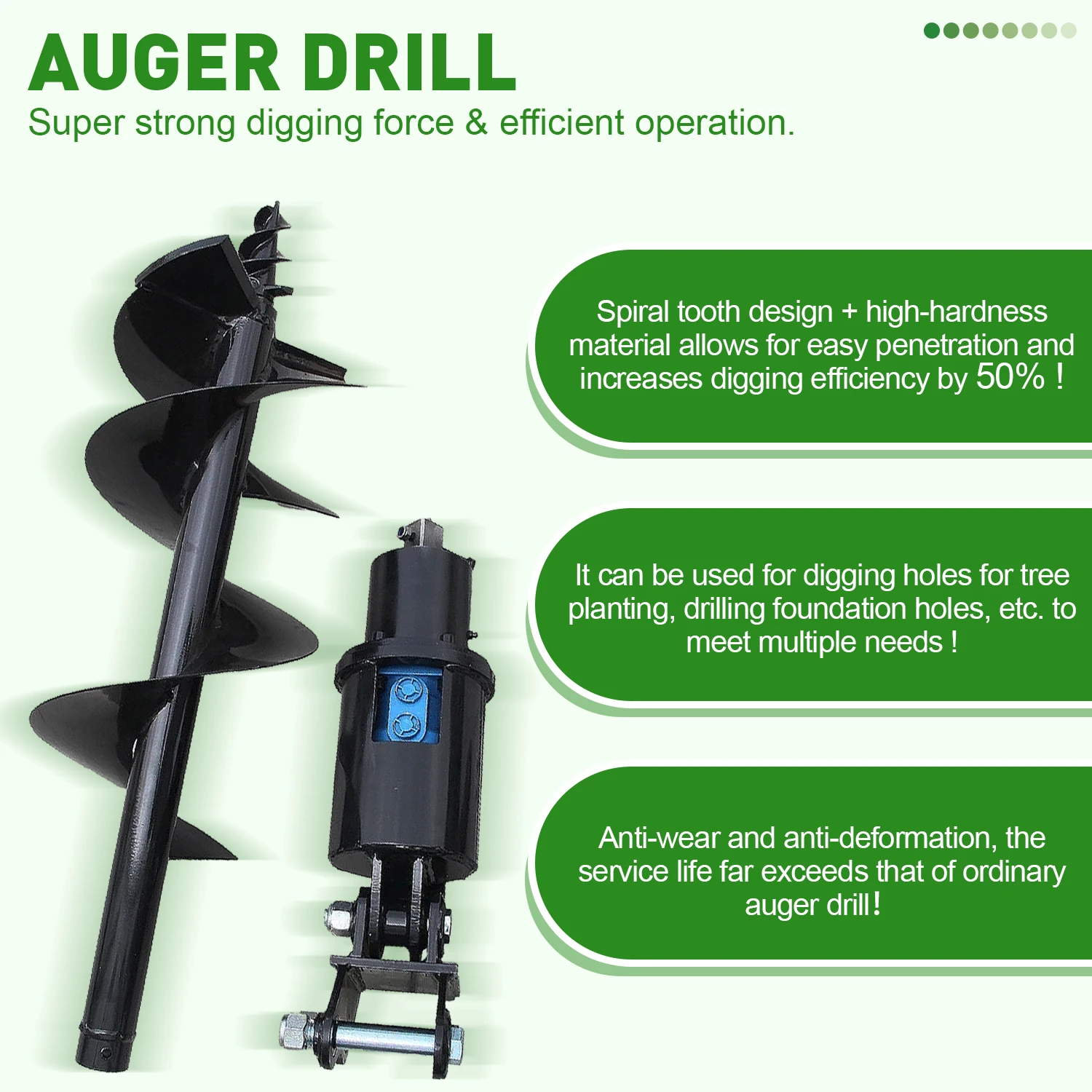اوجير حفارة صغيرة - متوافق مع حفارات صغيرة 1-1.8T، تأتي مع أعمال حفر وتكويم دبوس مجاني