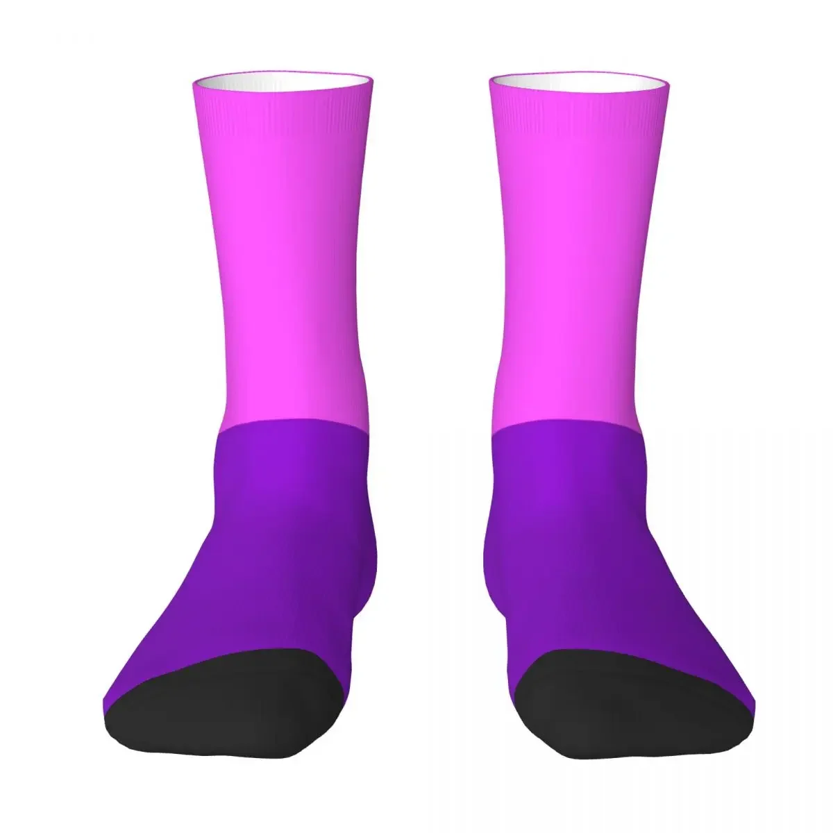 Two Tone Socks Pink Dark Violet Elegant Stockings Women Men Warm Soft Running Sports Socks Winter Graphic Anti Skid Socks