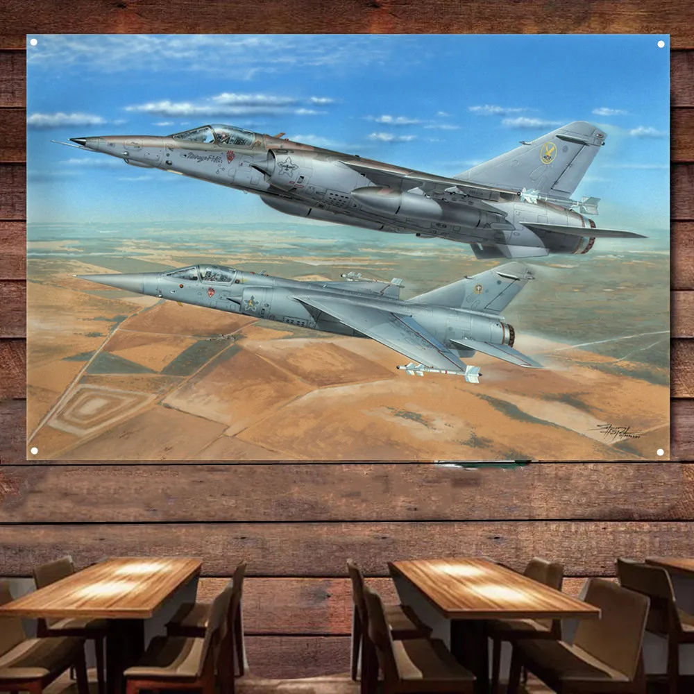 

Mirage 2000 Fighter Jet Airplane Flag Banners France Strike Aircraft Military Poster Wall Art Tapestry Home Decor Wall Painting