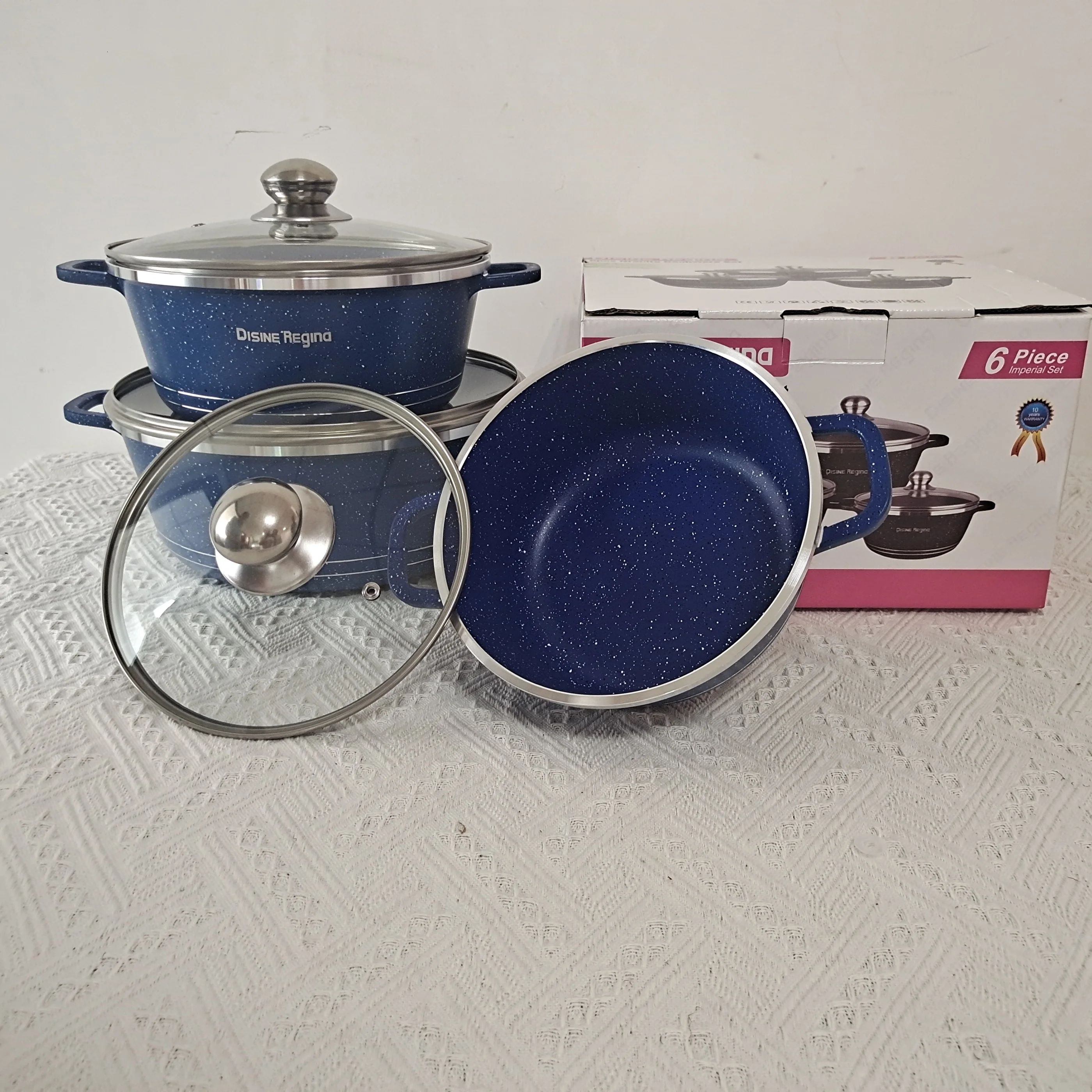 Master Star Luxury Cookware Set 6Pcs Deep Fryer Die-Casting Non-Stick Casserole Cast Aluminum Gas Cooker Home Use