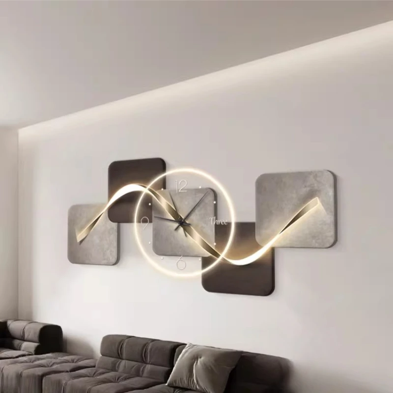Large Wall Clock Noiseless Advanced Room Decorating Items Decoration for Bedroom Decor Bedside Table Alarm Clock Led Watch Home