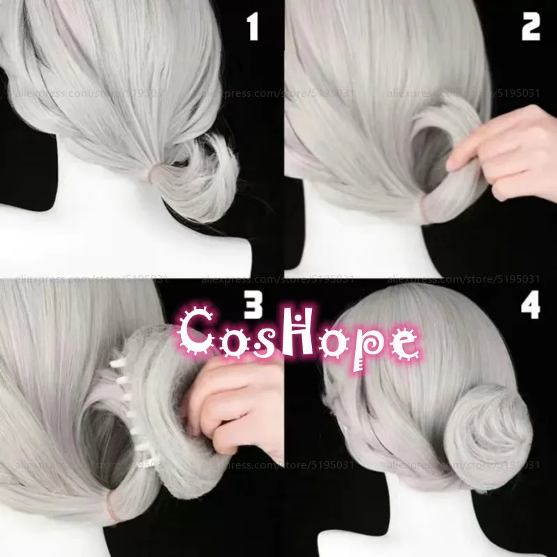 2025 sangrenta rainha mary 43cm peruca cinza quente anime cosplay resistente ao calor perucas sintéticas dia das bruxas