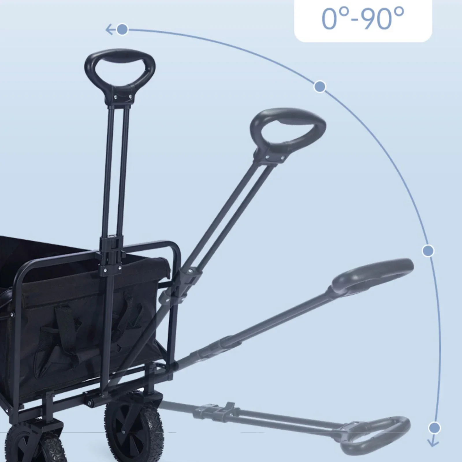 Telescoping Pull Handle Replacement Rod For Camping Wagon Cart Square Metal Frame Trolley Spare Part Iron Camping Outdoor Tools