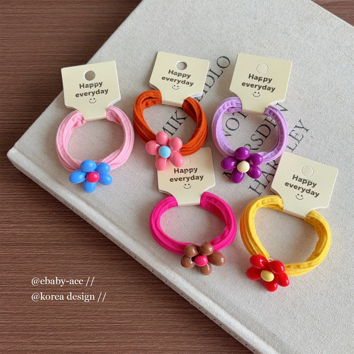 Hair Ties Kids Flower Candy Colors Thick Chunky Towel Fabric Ponytail Bun Holders for Thick Hair Daily Party Travel Home