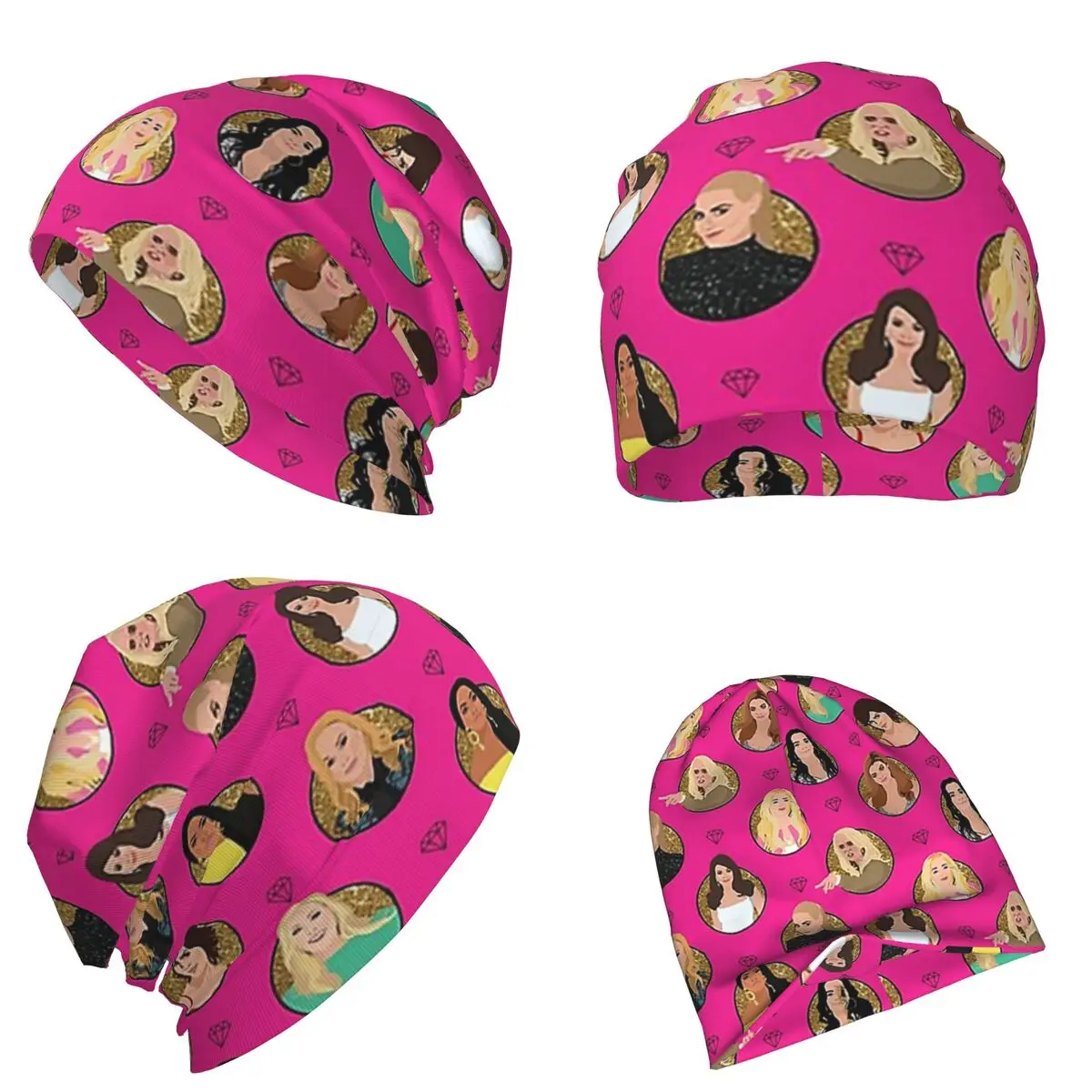 ربات البيوت الحقيقية من بيفرلي هيلز جميع النجوم (RHOBH) قبعة محبوكة دافئة موضة بونيه قبعة الخريف قبعات حريمي للرجال والنساء الكبار