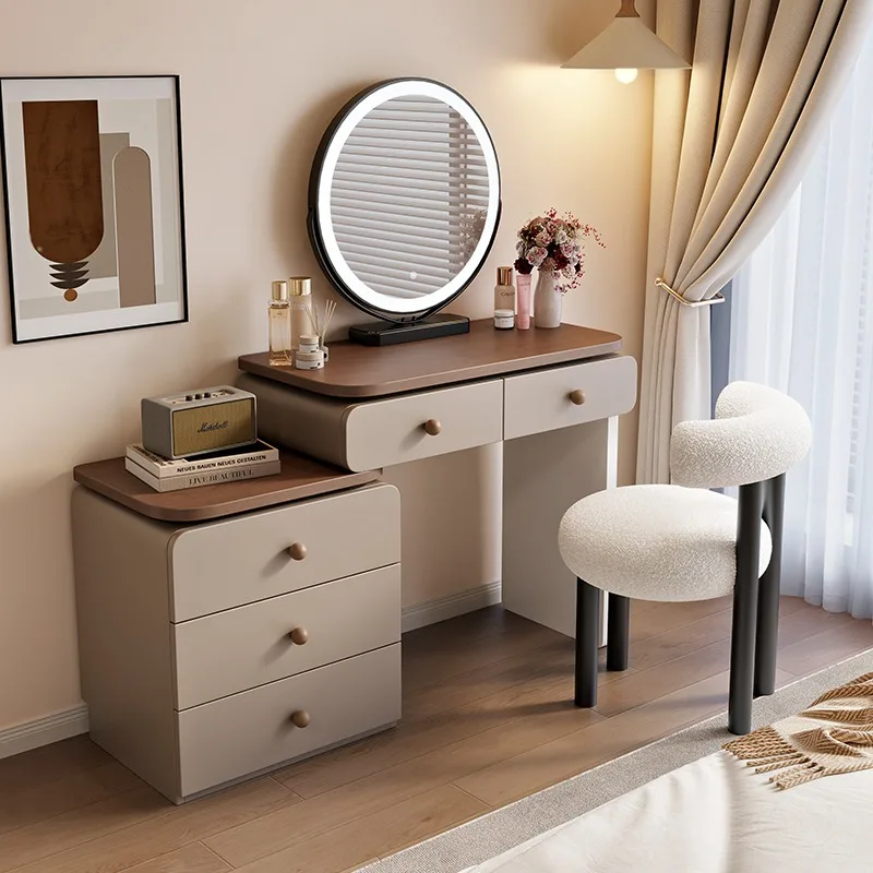 

Cream wind dresser bedroom modern simple bedside solid wood chest storage cabinet integrated makeup table