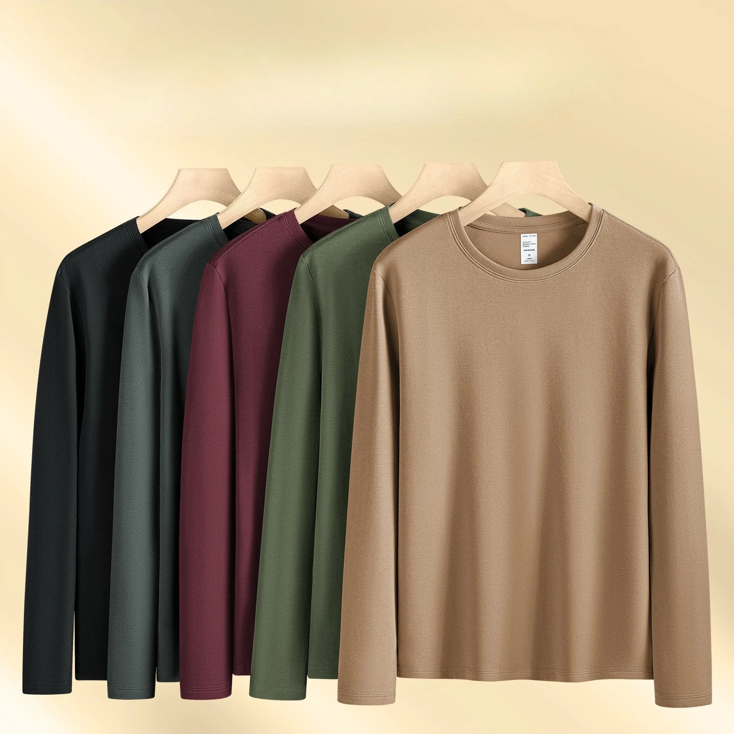 280G Blazing Core Modal Double-sided Polished Long-sleeved T-shirt Men's New Autumn and Winter German Velvet Bottoming Shirt