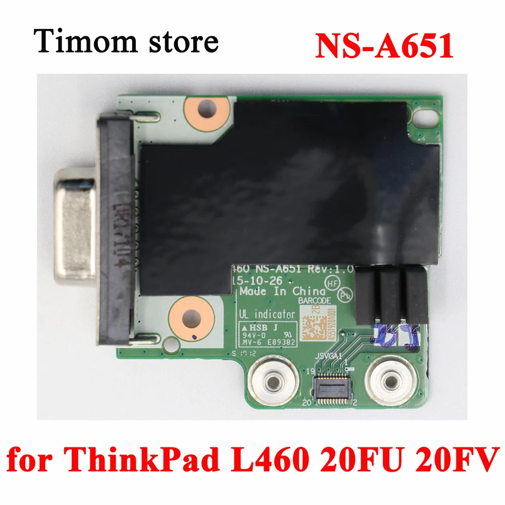 

01AV936 VGA Power Button Board for ThinkPad L460 20FU 20FV Original New Laptop VGA Board NS-A651