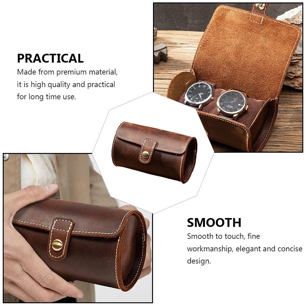

2 Slots Watch Box Premium Material Smooth Organizer Display Case Jewelry Storage Organizer Scratch